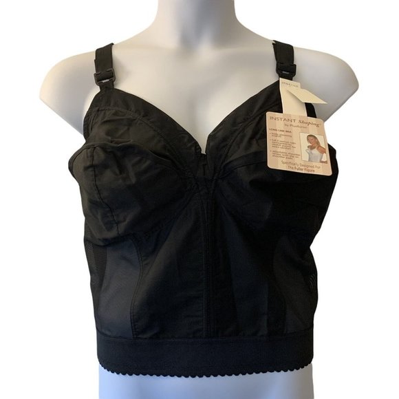 PlusForm Other - Vtg 40D Plusform Instant Shaping Full Figure Long Line BLACK Slimming Bra Pinup